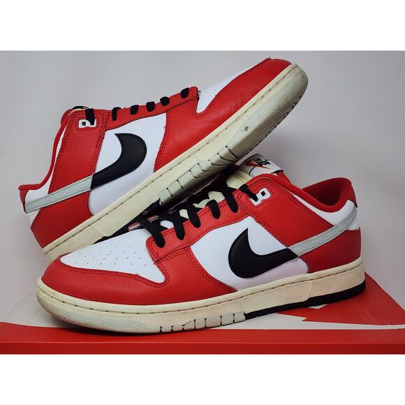 Nike Dunk Low CHICAGO SPLIT DZ2536-600 Size 12 WORN - Picture 1 of 8